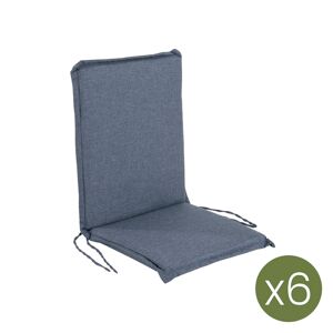 Edenjardin Pack de 6 cojines para sillón de jardín reclinable olefin azul