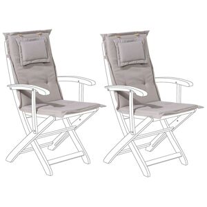 Beliani Conjunto de 2 cojines para silla de jardín gris pardo