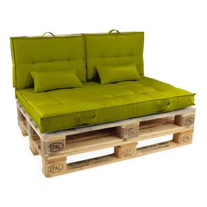Oviala Conjunto de muebles de jardín con palets y cojines color verde caqui