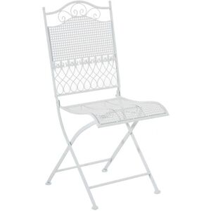 CLP Silla de exterior plegable en metal blanco