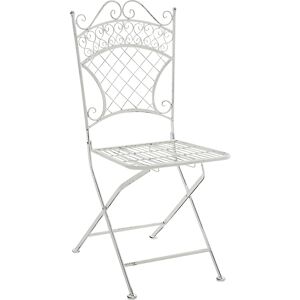 CLP Silla de exterior plegable en Metal Blanco antiguo