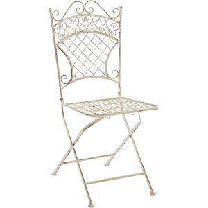 CLP Silla de exterior plegable en Metal Crema antiguo