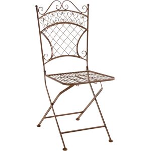 CLP Silla de exterior plegable en Metal Marrón antiguo