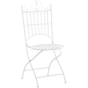 CLP Silla de exterior plegable en Metal Blanco