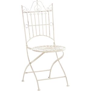 CLP Silla de exterior plegable en Metal Crema antiguo