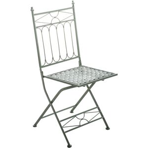 CLP Silla de exterior plegable en Metal Verde antiguo