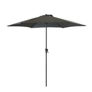 Edenjardin Parasol fijo redondo de exterior, tela de 270 cm, aluminio, color gris