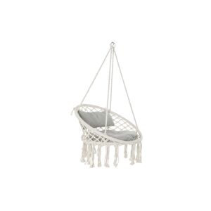 Fijalo Silla colgante algodon crudo y gris 82x62x123cm