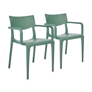 Ezpeleta Lote de 2 sillones de jardín de polipropileno reforzado verde