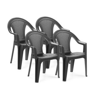 duehome Pack 4 sillas de exterior coral polipropileno