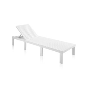 duehome Tumbona oasis polipropileno, blanco, 195 x 78 x 65