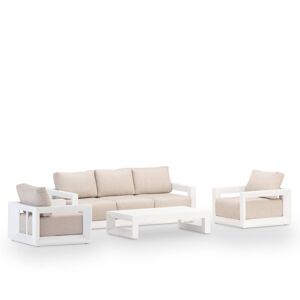 Defora Home Set jardin 5 plazas aluminio blanco