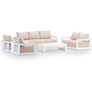 Defora Home Set jardin 7 plazas aluminio blanco