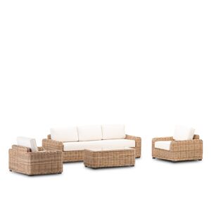 Defora Home Set jardin 5 plazas ratan sintetico color natural