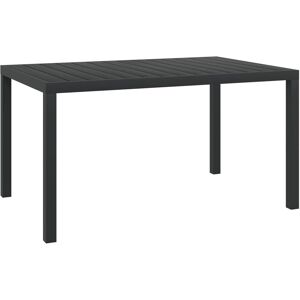 vidaXL Mesa de jardín de aluminio y WPC negra 150x90x74 cm