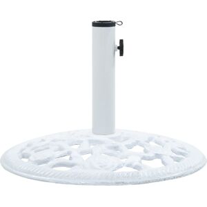 vidaXL Base de sombrilla de hierro fundido blanco 12 kg 48 cm