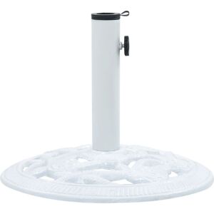 vidaXL Base de sombrilla de hierro fundido blanco 9 kg 40 cm