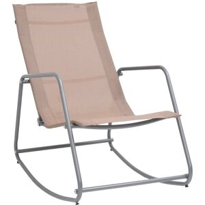 vidaXL Silla mecedora de jardín textilene taupe 95x54x85 cm