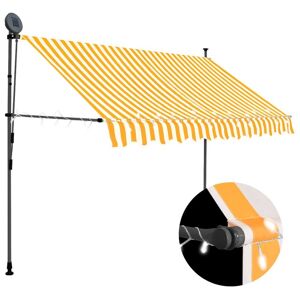 vidaXL Toldo manual retráctil con LED blanco y naranja 300 cm