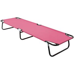 vidaXL Tumbona plegable de acero rosa