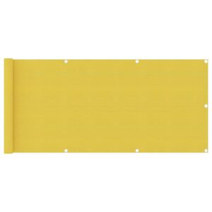 vidaXL Toldo para balcón HDPE amarillo 75x400 cm