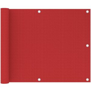 vidaXL Toldo para balcón HDPE rojo 75x600 cm