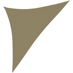 vidaXL Toldo de vela triangular tela Oxford beige 3,5x3,5x4,9 m