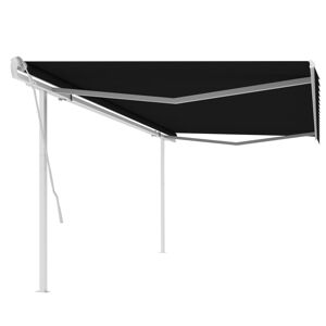 vidaXL Toldo manual retráctil con postes gris antracita 5x3 m