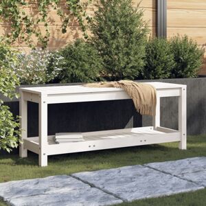 vidaXL Banco de jardín madera maciza de pino blanco 108x35x45 cm