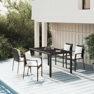 vidaXL Set de muebles jardín 5 pzas con cojines ratán sintético negro