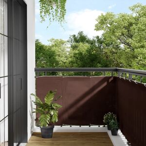 vidaXL Pantalla de balcón 100% poliéster Oxford marrón 90x800 cm