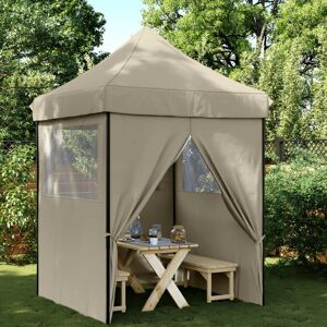 vidaXL Tienda de fiesta plegable Pop-Up con 4 paredes laterales taupe