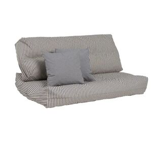 LOLAhome Set de 2 cojines de exterior para sofá pallet de tela antimanchas de teflón gris y blanco