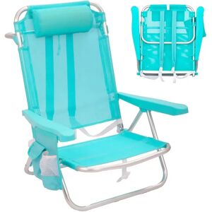 LOLAhome Silla playa mochila de 4 posiciones de aluminio y textileno aguamarina