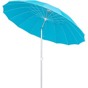 LOLAhome Parasol sombrilla azul con varillas flexibles de fibra de carbono y mástil de aluminio de Ø 250 cm