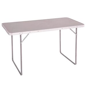 LOLAhome Mesa de camping plegable de acero con encimera efecto madera gris de 120x60x70 cm