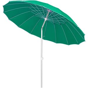 LOLAhome Parasol sombrilla verde con varillas flexibles de fibra de carbono y mástil de aluminio de Ø 250 cm