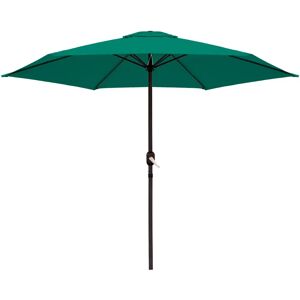 LOLAhome Parasol jardín fijo con manivela y ventana de ventilación verde de aluminio Ø 270 cm