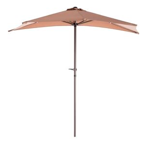 LOLAhome Parasol de balcón con manivela marrón de aluminio de 240x125x250 cm