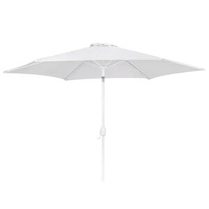 LOLAhome Parasol de jardín apertura manivela Alba blanco de aluminio de Ø 350 cm