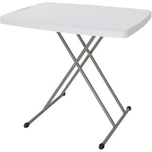 LOLAhome Mesa de jardín plegable y regulable en altura para catering de plástico HDPE blanco de 76x50 cm