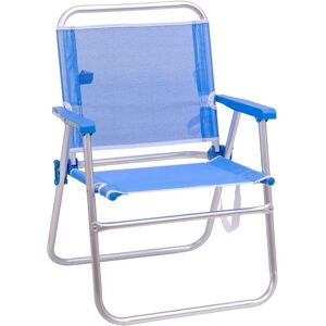 LOLAhome Silla de playa fija plegable de aluminio y textileno azul