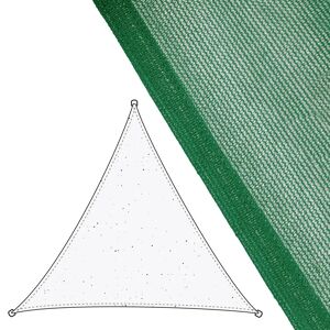 LOLAhome Toldo vela de sombreo triangular verde de fibras HDPE de 5x5x5 metros