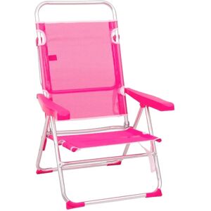 LOLAhome Silla de playa alta plegable y reclinable de 4 posiciones de aluminio rosa