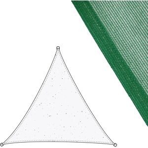 LOLAhome Toldo vela de sombreo triangular verde de fibras HDPE de 3x3x3 metros