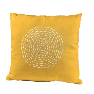 LOLAhome Cojín de exterior de círculo Étnico amarillo de tela de 45x45 cm con relleno
