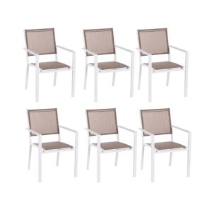 LOLAhome Pack de 6 sillas de jardín apilables Thais marrón