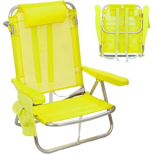 LOLAhome Silla playa mochila de 4 posiciones de aluminio verde limo