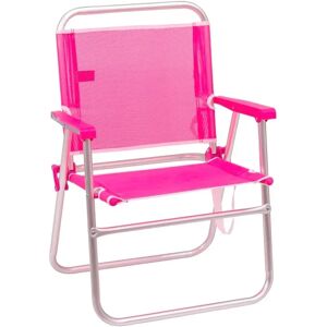 LOLAhome Silla de playa fija plegable de aluminio rosa