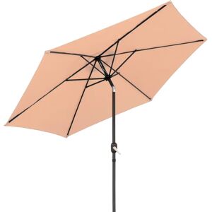 LOLAhome Parasol jardín inclinable con manivela y ventana de ventilación marrón topo de aluminio de Ø 300 cm